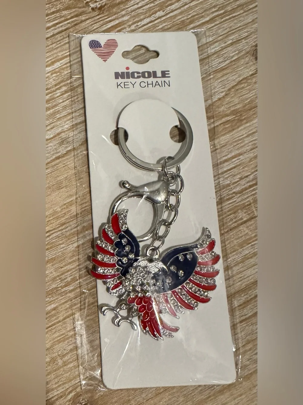 Silver Tone or Gold Tone Patriotic Eagle Key Chain or Charm. PICK ONE
